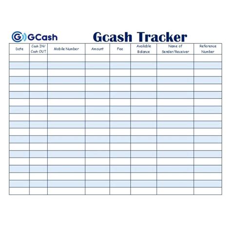 gcash tracker printable|G.